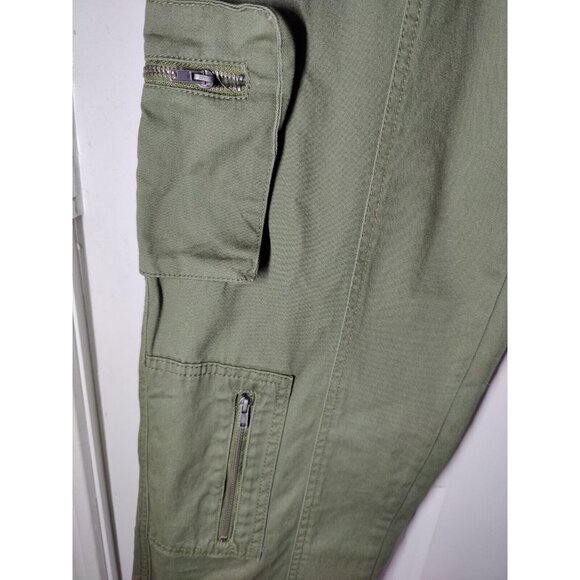 Cali 1850 Juniors Olive Green Cargo Zippered-Pocket Straight Leg Pants 9 NWOT - Picture 4 of 9